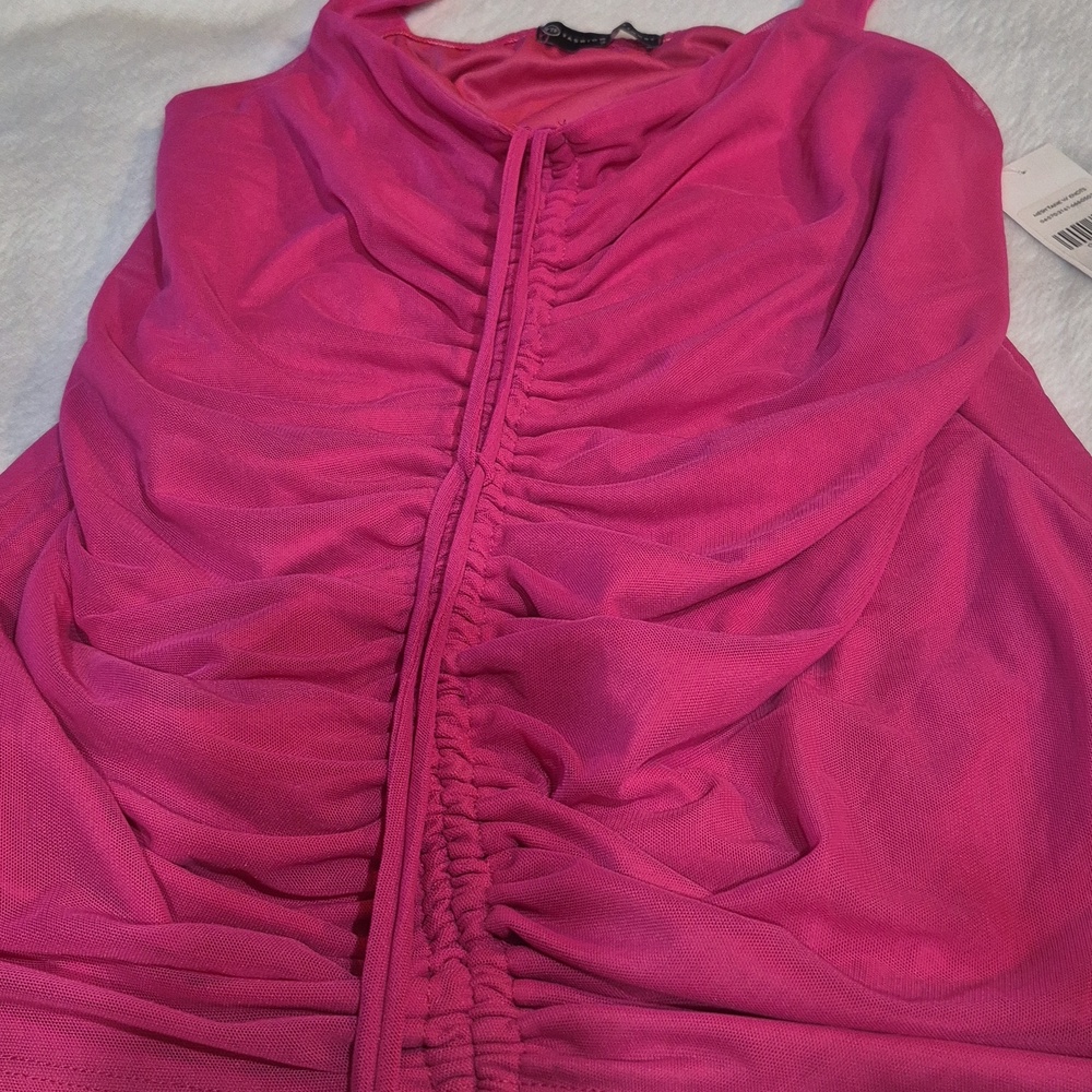 Hot Pink Ruched Tank Top Sz. 3X